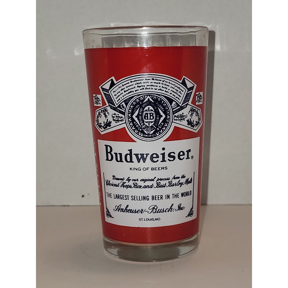 Vtg 70's Budweiser Beer Glass 5" Tall St. Louis Missouri Rare Novelty Barware